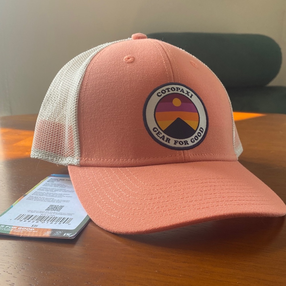 Cotopaxi Peach and Cream Trucker Hat